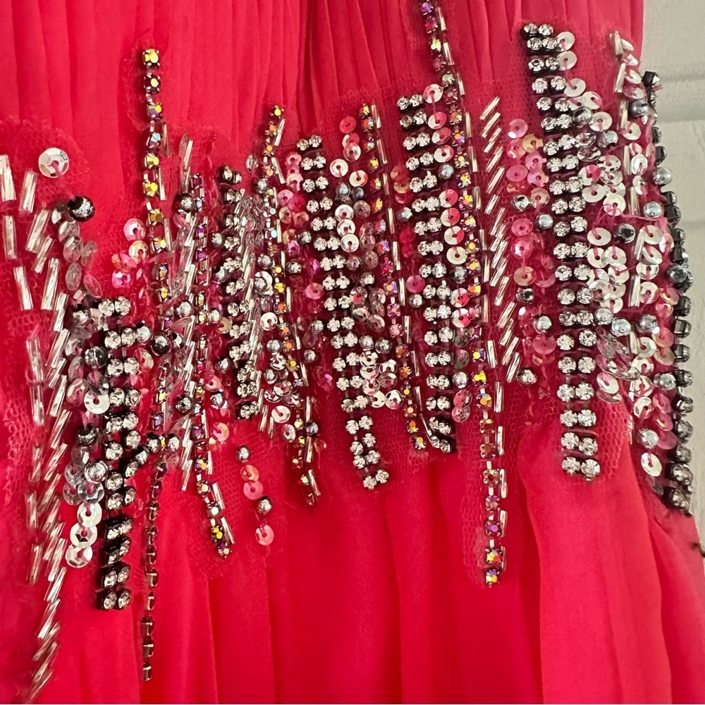 Sherri Hill 3909 Barbie Pink Strapless Long Formal Dress Prom Pageant Sz 2 - Picture 13 of 13